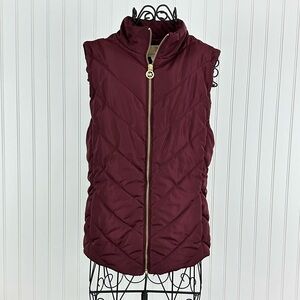MICHAEL Michael Kors Maroon Quilted Puffer Vest
